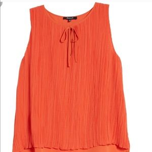 Madewell Pleated Plisse Accordion Blouse Top Tank